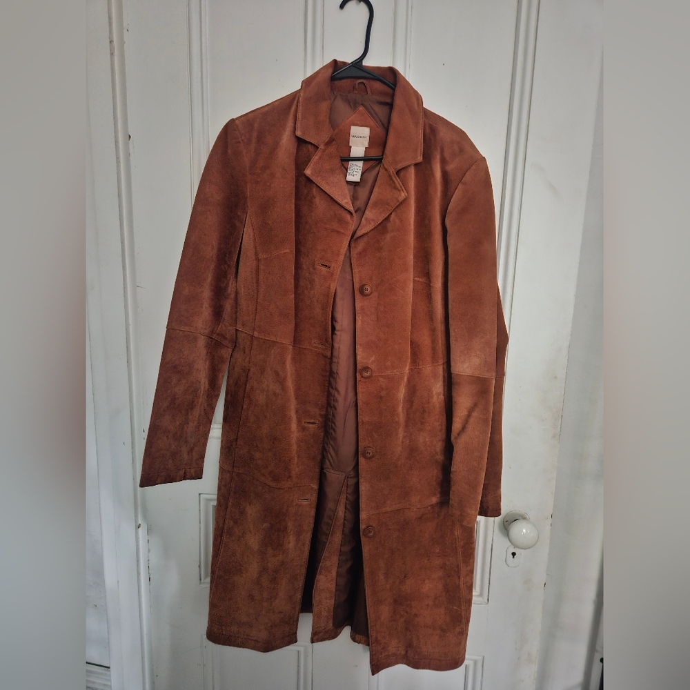 Massini Men's Tan Suede Trench Coat